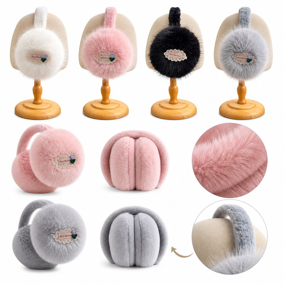 Earmuffs Foldable - Neue Kunstfell-Ohrenschützer, Faltbare Weiche Ohrenwärmer, Einfarbige