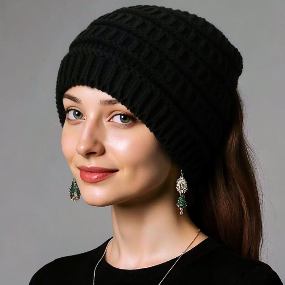 Fleece Ear Warmer Band - Gestricktes Stirnband für Damen, breites, elastisches
