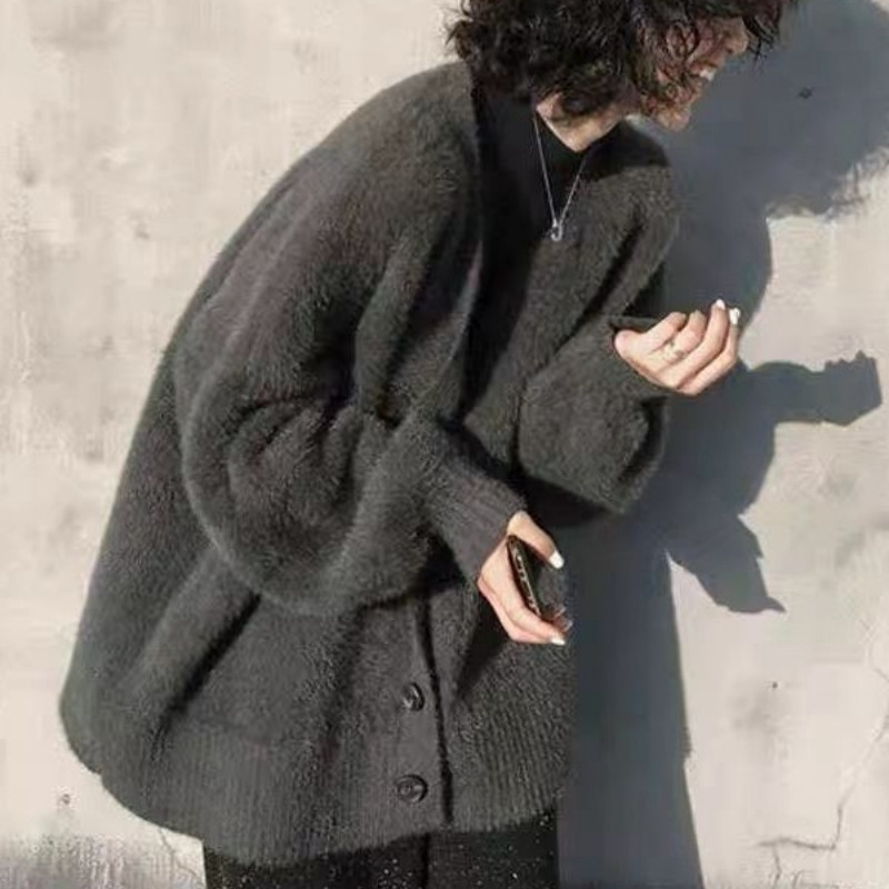 Wool Coat Peacoat - Imitation Nerz-Fleece Pullover Top Neue Herbst-Winter-Kollektion