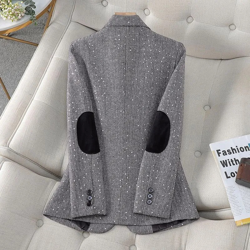 Down Jacket Packable - Pailletten-Blazer-Mantel für Damen, Frühling/Herbst 2027, neue