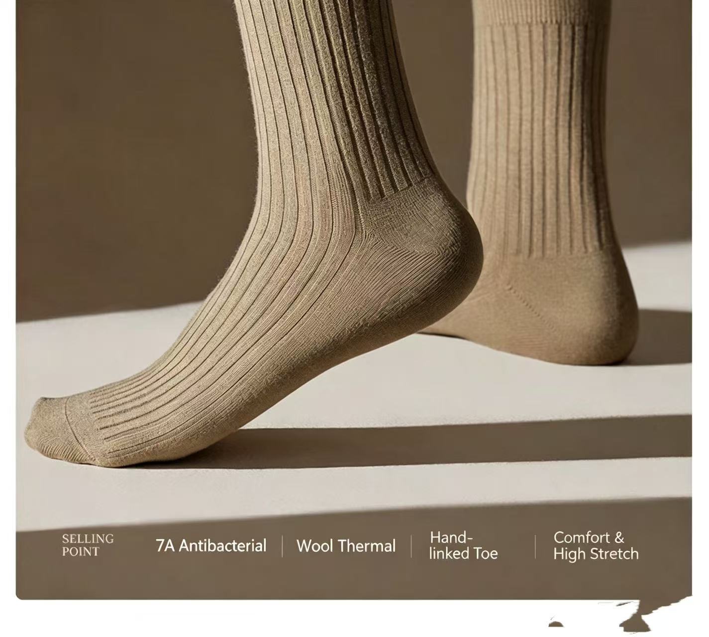 Thermal Sock Wool - 4er-Pack 39% Merinowolle Wandersocken für Herren