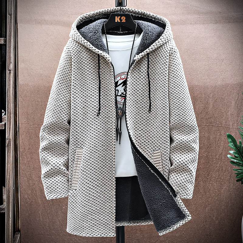 Wool Coat Peacoat - Männer Strickjacke Kaschmir Lange Mantel Pullover