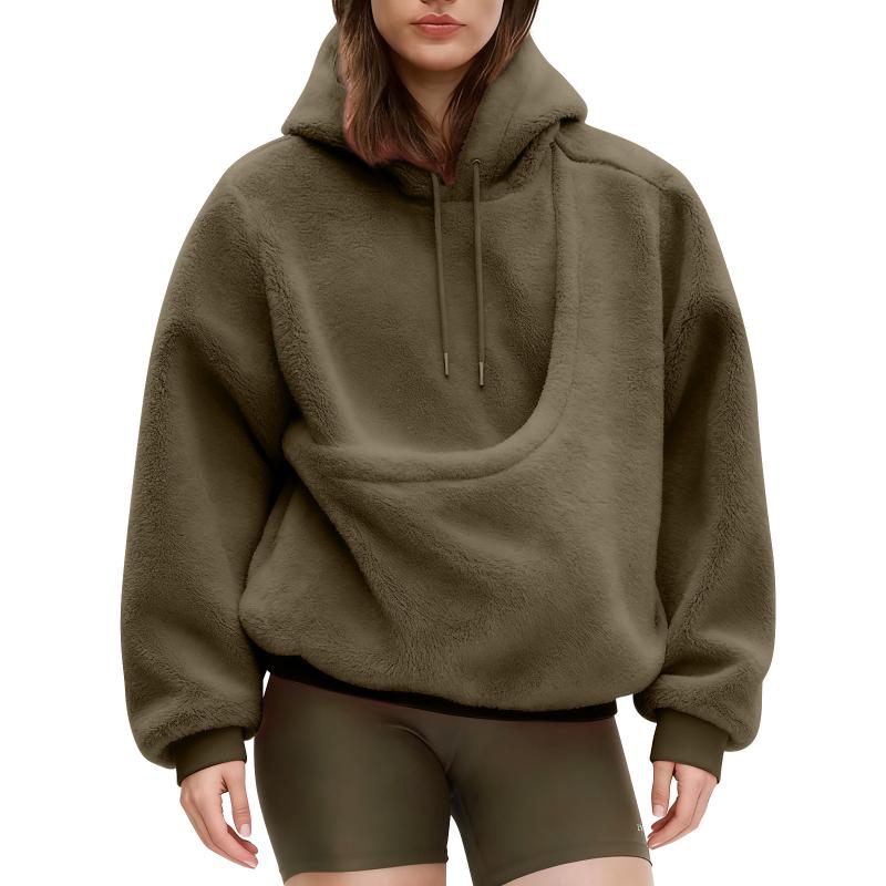 Herbst-Winter-Damen-Sweatshirt – Sherpa Hoodie Fleece Bewertung und Preis