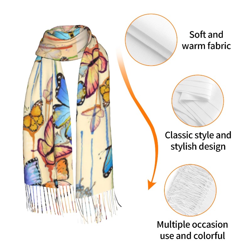 Retro-Schmetterling-Winter-Kas – Cashmere Pashmina Wrap Bewertung und Preis