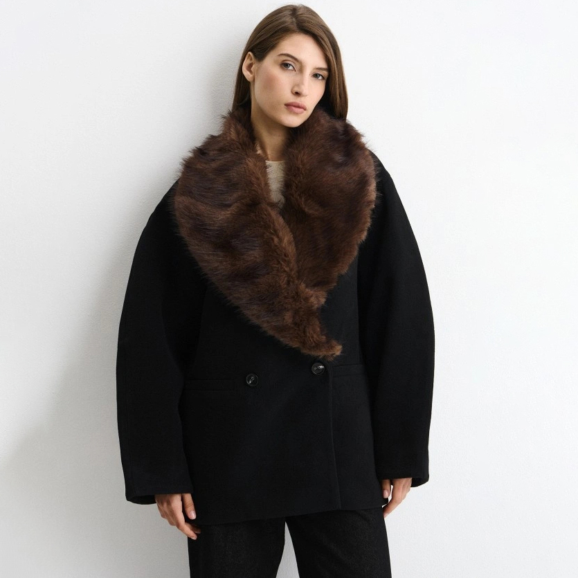 Damen Übergroßer Doppelreihige – Wool Coat Peacoat Bewertung und Preis
