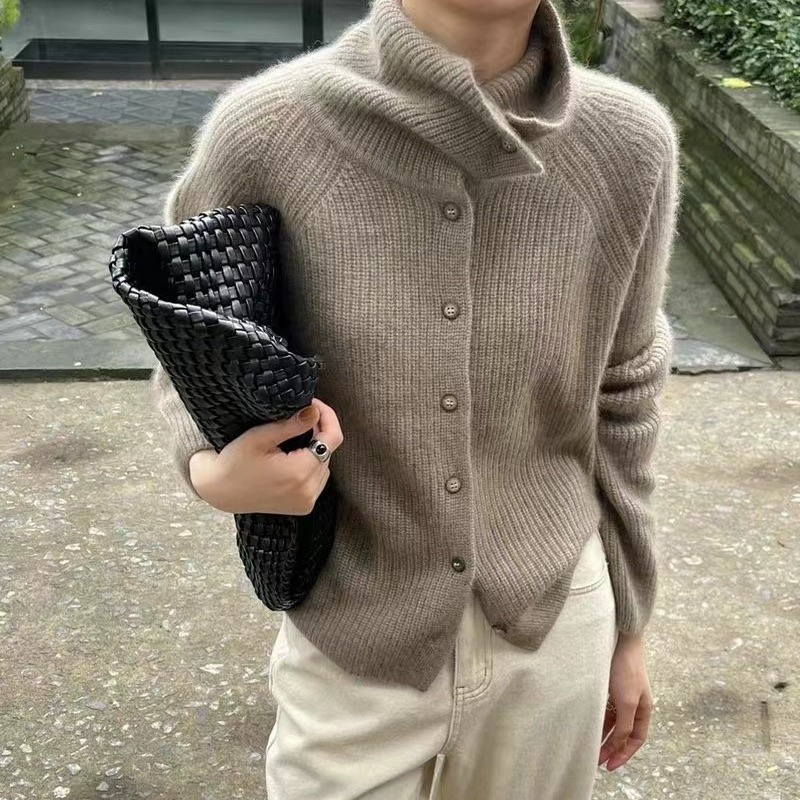 Rollkragen-Cardigan für Damen, – Wool Coat Peacoat Bewertung und Preis