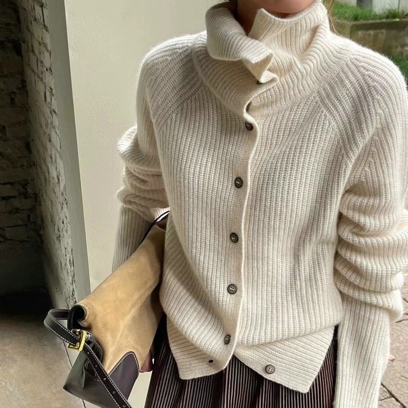 Rollkragen-Cardigan für Damen, – Wool Coat Peacoat Bewertung und Preis