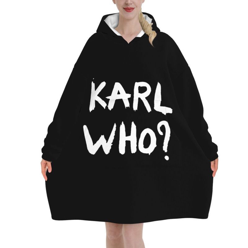 Karl Who Slogan Schwarze Tragb – Sherpa Hoodie Fleece Bewertung und Preis